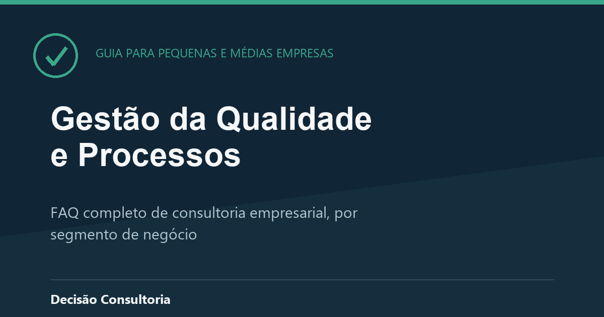 FAQ: consultoria em gestão da qualidade e processos